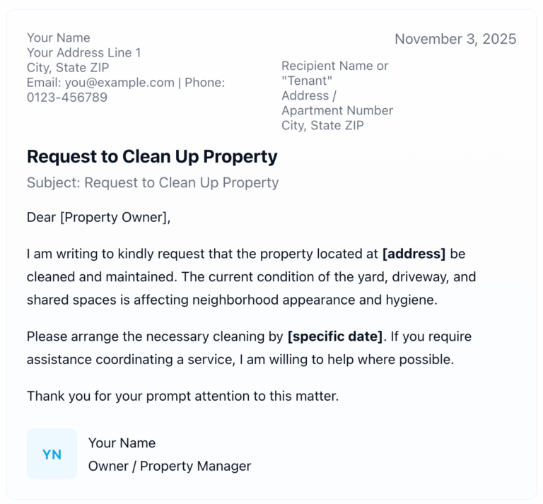 4 Sample Letters to Clean Up Property